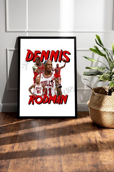 Saturn Pictură înrămată Dennis Rodman - Pictură poster NBA de baschet