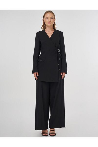Kayra Waist Laced Double Suit Black