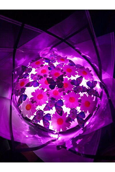 animeandyourworld Papatya led Işıklı kelebek buketi A Kalite 24 adet kelebekl...