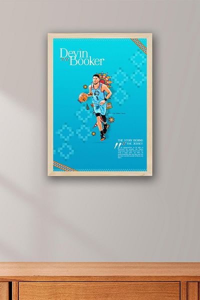 Saturn Pictură înrămată Devin Booker - Pictură poster NBA de baschet