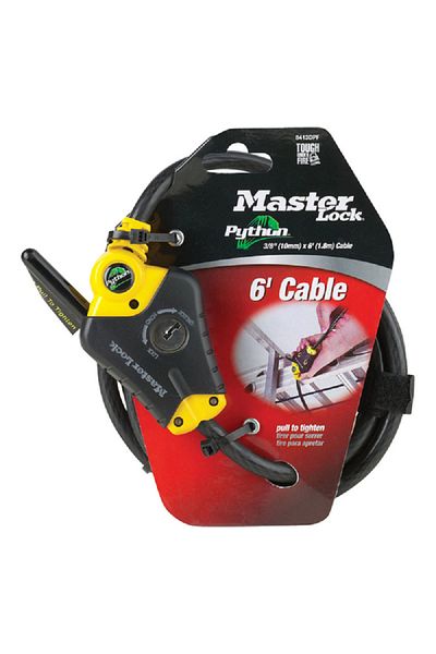 Master Lock Adjustable Lockhead Cable Black 6Inch
