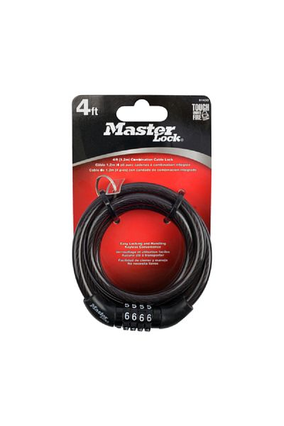 Master Lock Bicycle Combination Lock Black 4 x 5/6ft
