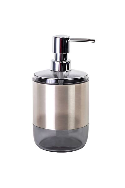Prima Nova Lima XL Stainless Steel and Plastic Liquid Soap Dispenser Transparent Black and Silver 800ml