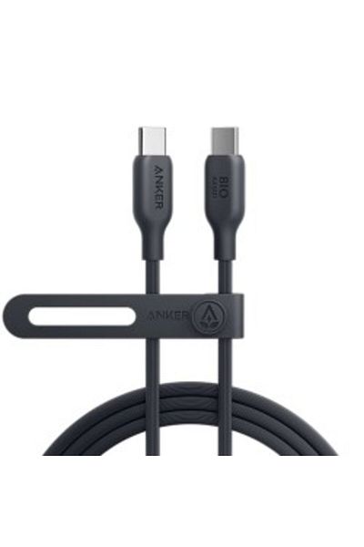 Anker Type C to type C Cable A80F2H11 Black tra-Soft Fast Charging Cable in Black