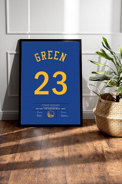 Saturn Draymond Green Jersey Framed Painting - Nba Golden State Warriors Jersey
