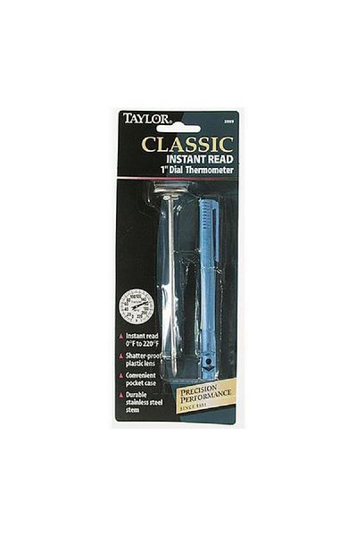 Taylor Precision Classic Instant Read Dial Meat Thermometer Blue and Silver
