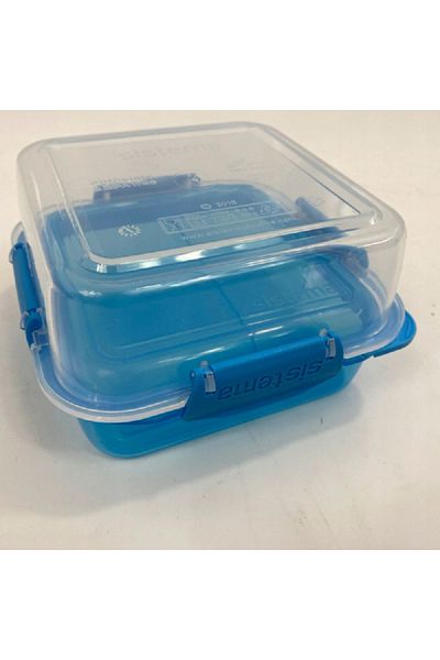 Sistema Square To Go Lunch Stack Blue and Clear