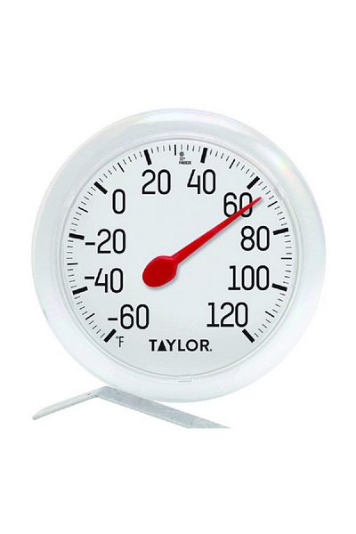 Taylor Precision Indoor/Outdoor Metal Dial Thermometer White and Black 6inch