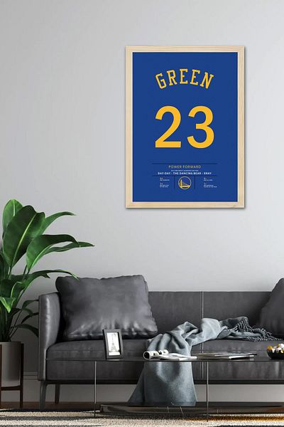 Saturn Draymond Green Jersey Framed Painting - Nba Golden State Warriors Jersey