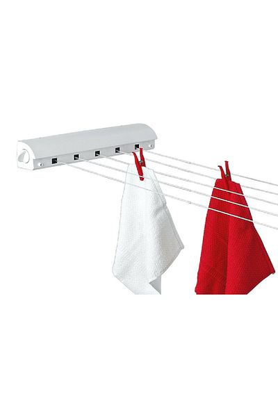 Prima Nova Geras Retractable Sturdy High-Quality Space-Saving Clothesline White