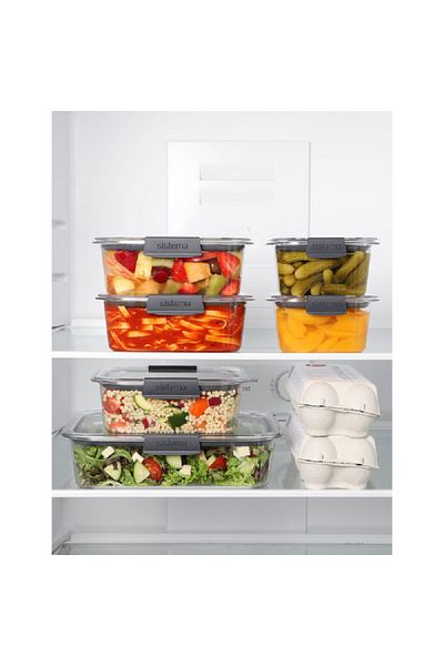 Sistema Brilliance Leak-Proof Freezer Safe Rectangular Food Storage Container Clear and Grey