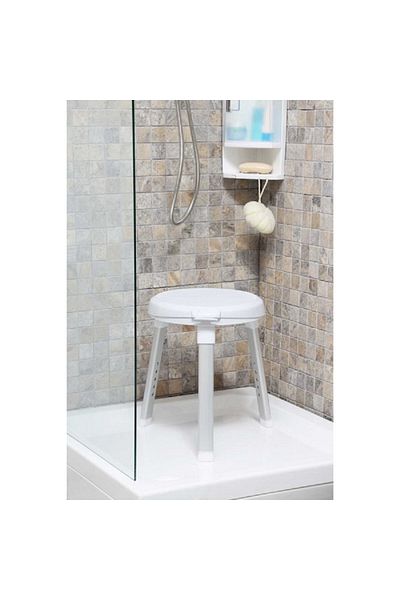 Prima Nova Rust Proof and Soft Soled Non Slip Leg Bathroom Stool with Swivel Seat