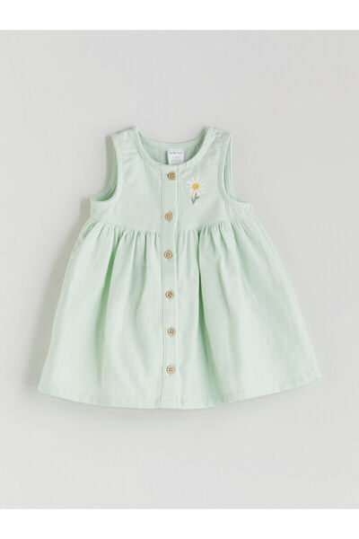 LC Waikiki Βρεφικό φόρεμα κοριτσιού με κέντημα λουλουδιών LCW