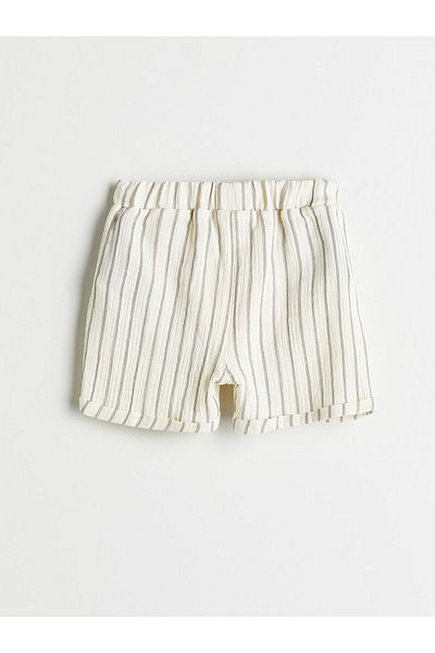 LC Waikiki Striped Baby Boy Shorts with Elastic Waist