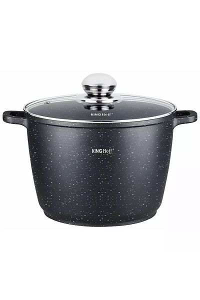 Kinghoff Pot with lid 24 cm, 6.2L – Kinghoff KH 1598, with marble non-stick coating, compatible with all hobs