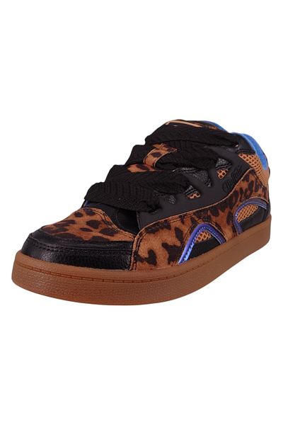 Buffalo Damen Low Sneaker Liberty Skate 1636460 Mehrfarbig Black/blue/leo Kunstleder