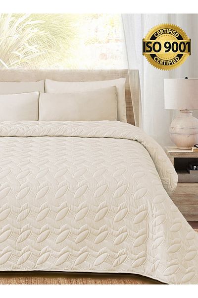 Master Home Textile Microfiber Bedspread Set Fits 160 x 200 cm Queen Size Bed 3Pcs Queen Size Compressed Comforter Set