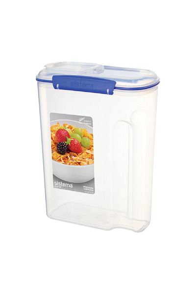 Sistema Cereal Klip It Container White and Blue