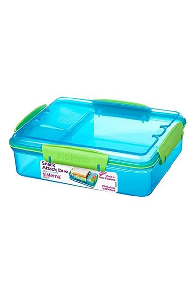 Sistema Snack Attack Duo BPA-Free Stackable Lunch Box Assorted Color