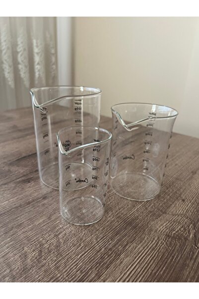 EZMK EV GEREÇLERİ كوب قياس ثلاثي من كامبو بوروسيليكات، 500 مل، 300 مل، 125 مل (مجموعة من ثلاثة)
