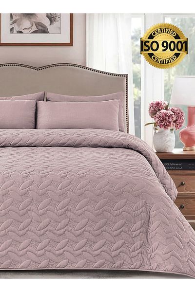 Master Home Textile Microfiber Bedspread Set Fits 120 x 200 cm Single Size Bed 3Pcs Single Size Compressed Comforter Set