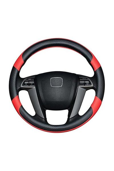 OEM Husa volan, Romanbin, Premium, Fibra de carbon si Piele, Suprafata Antiderapanta, Design Modern, Fix