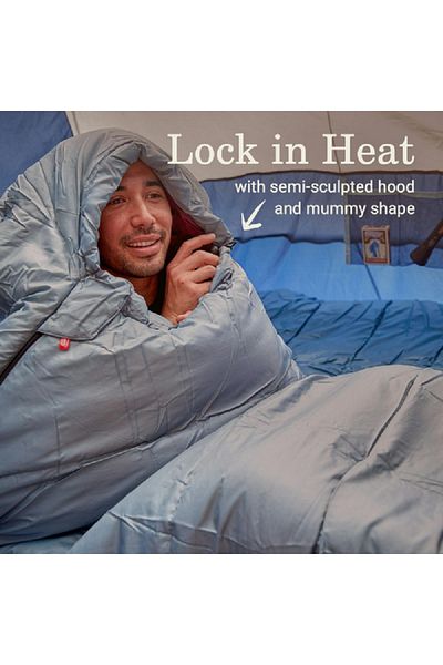 Coleman Tidelands 50°F Big and Tall Mummy Sleeping Bag Grey 38 x 85inch 2158021