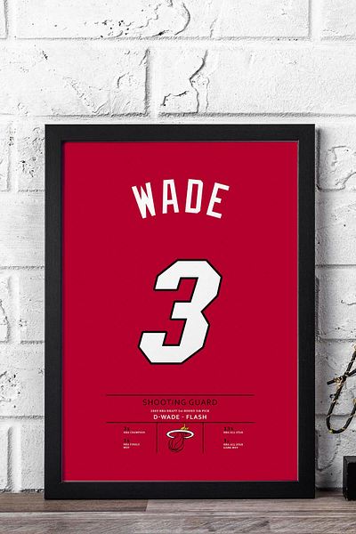 Saturn Tricou Dwyane Wade cu cadru - Tricou NBA Miami Heat