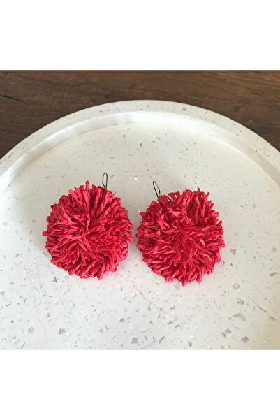 By G Tasarım Red Paper String Design Earrings