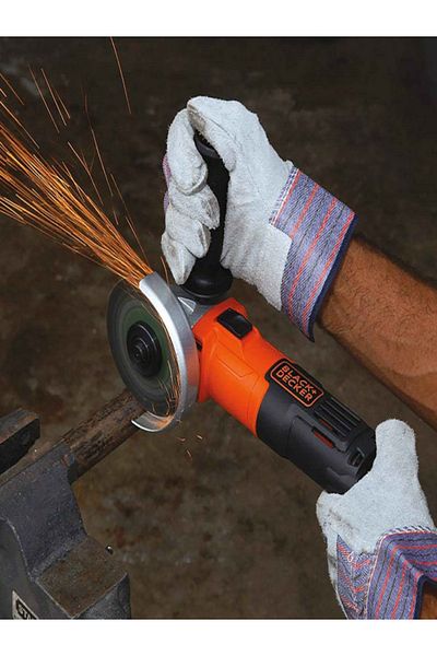 Black&Decker 650W 115MM Angle Grinder with Slider Switch and Side Handle