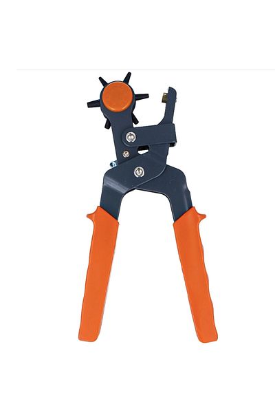 PUFO Clește perforator cu 6 capete rotative pentru curea, portocaliu/negru