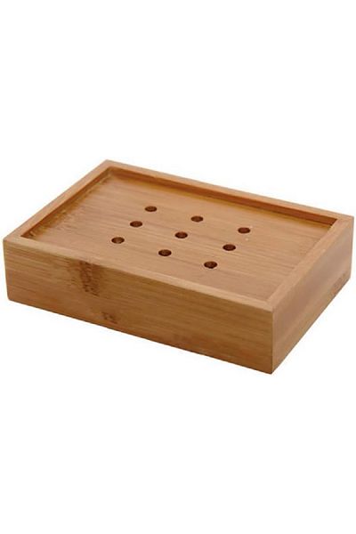 Evideco Elegant Design Rectangular Bamboo Bath Soap Dish Brown 3 x 11cm89762