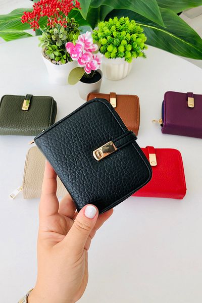 derius Betty Useful Model Soft Textured Black Women's Wallet (Vegan Leather)