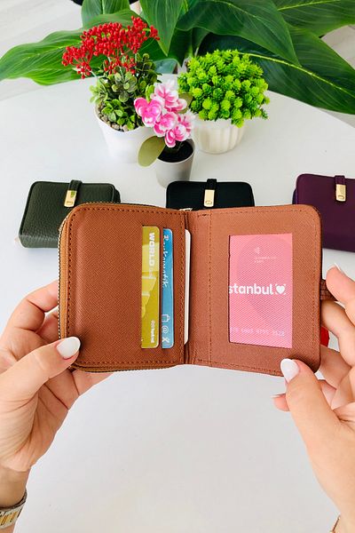 derius Betty Useful Model Soft Textured Tan Women's Wallet (Vegan Leather)