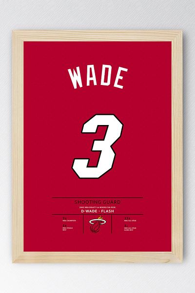 Saturn Tricou Dwyane Wade cu cadru - Tricou NBA Miami Heat