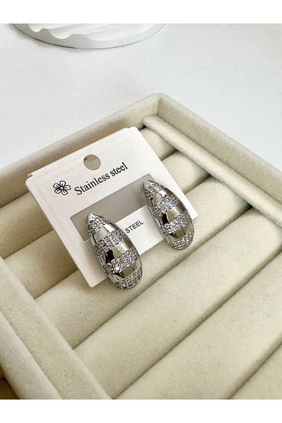 Lumina Atelier Water Drop Zircon Steel Earrings