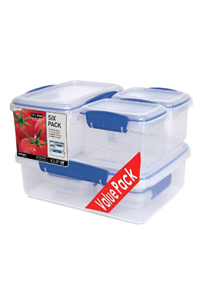 Sistema مجموعة حافظات الطعام كليب إت، 6 قطع، ألوان متنوعة