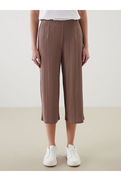 LC Waikiki Brown Women's Capri with Elastic Waist