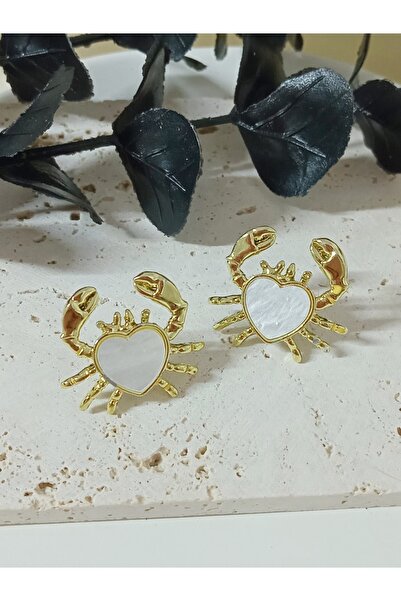 mos&more Gold Yengeç Zarif Kadın Küpe