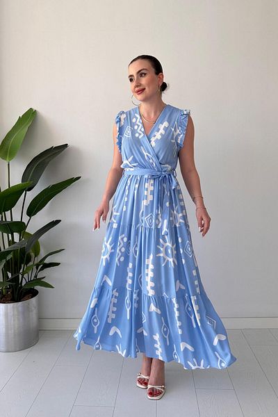 MaziButik Φόρεμα Sunshine Viscose Baby Blue