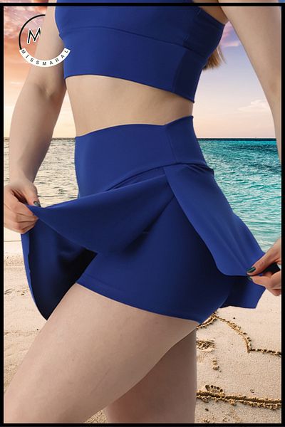 missmaral Blue Sea Pool Sport Pantaloni scurți de plajă cu talie înaltă, cu uscare rapidă, cu design special