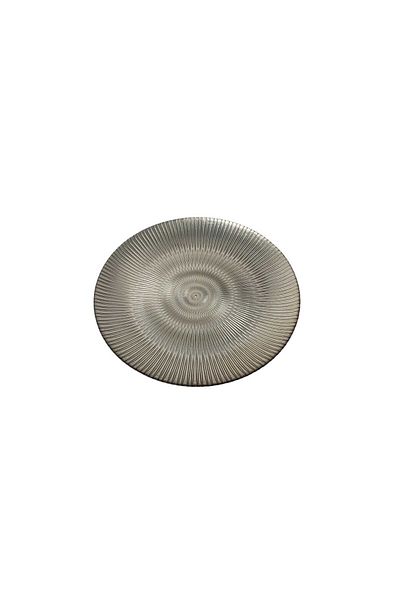 Generic Luxury glass serving dish, 100% Turkish made, gold color, diameter: 32 cm - to decorate your tables with a touch of elegance