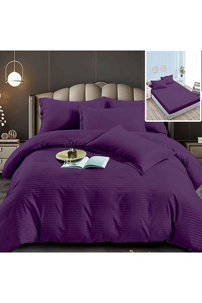 NufJoy Double bed linen DAMASK 6 pieces, Fitted sheet for mattress 160x200 cm or 180x200 cm