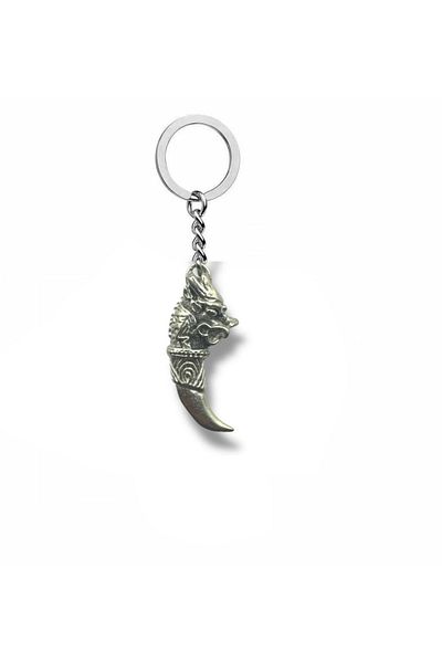 Herşey Nota Unisex Keychain with Dragon Tooth Figure – Symbol of Mythological Power and Protection
