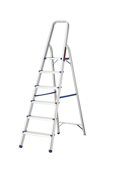 Lawazim 6-Step Folding Ladder - Lightweight Step Stool with Anti-Slip Pedals for Home Use