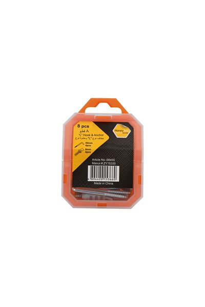 HONEYBEE 8-Piece High Holding Power Corrosion-Resistant L and Fish Type Anchor Hooks Silver and Grey