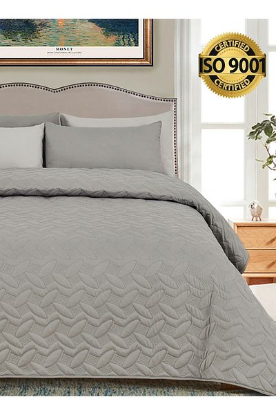 Master Home Textile Microfiber Bedspread Set Fits 120 x 200 cm Single Size Bed 3Pcs Single Size Compressed Comforter Set