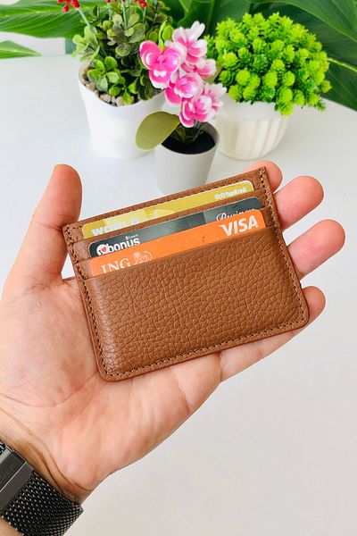 derius Πορτοφόλι Unisex Γνήσιο Δερμάτινο Λεπτό Μοντέλο Ταν Κάρτας