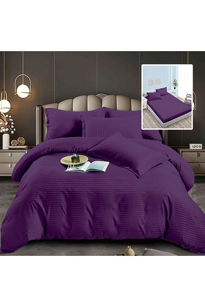 NufJoy Double bed linen DAMASK 6 pieces, Fitted sheet for mattress 160x200 cm or 180x200 cm