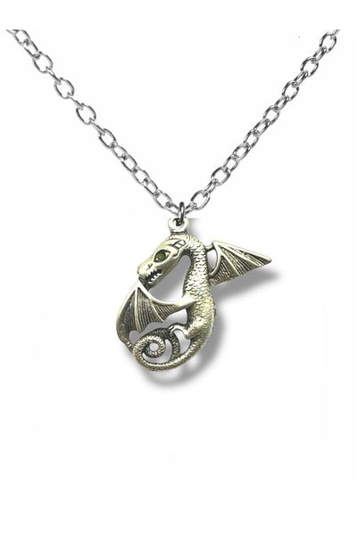 Herşey Nota Unisex Necklace with Dragon Figure – 60 cm Chain, Symbol of Power and Legendary Protection